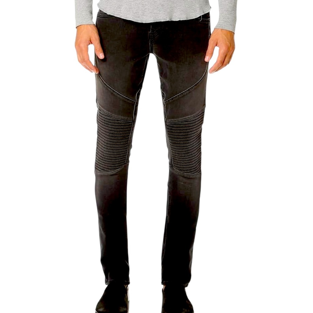 J Brand Black Bearden Button Fly Slim Fit Moto Cotton Stretch Jeans Mens 30